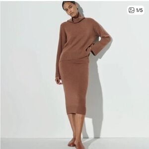 The Reset Chocolate Brown Knit Maxi Skirt